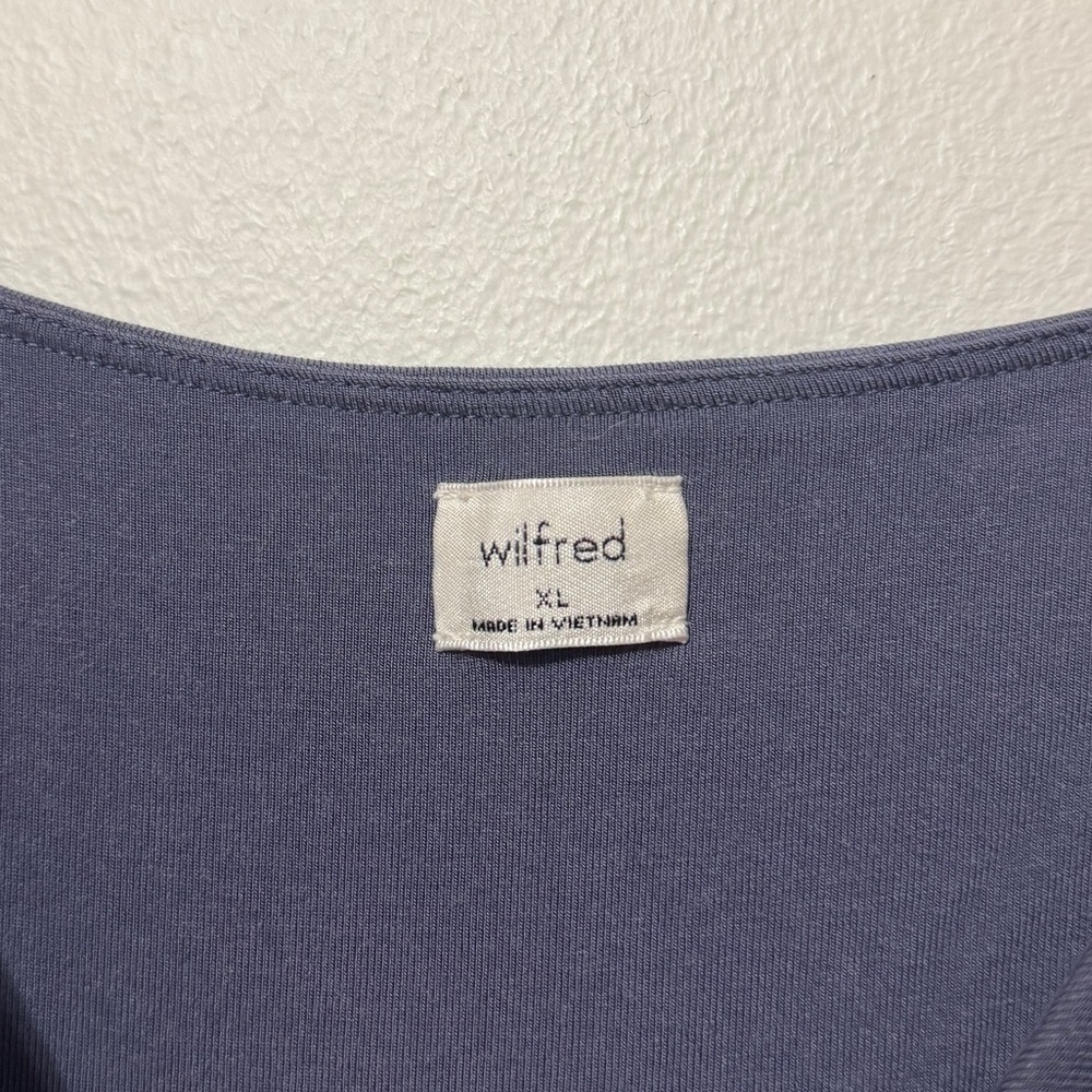 Aritzia Wilfred Free Market Jumpsuit Size XL Stretchy Wide-leg Blue - Picture 4 of 9
